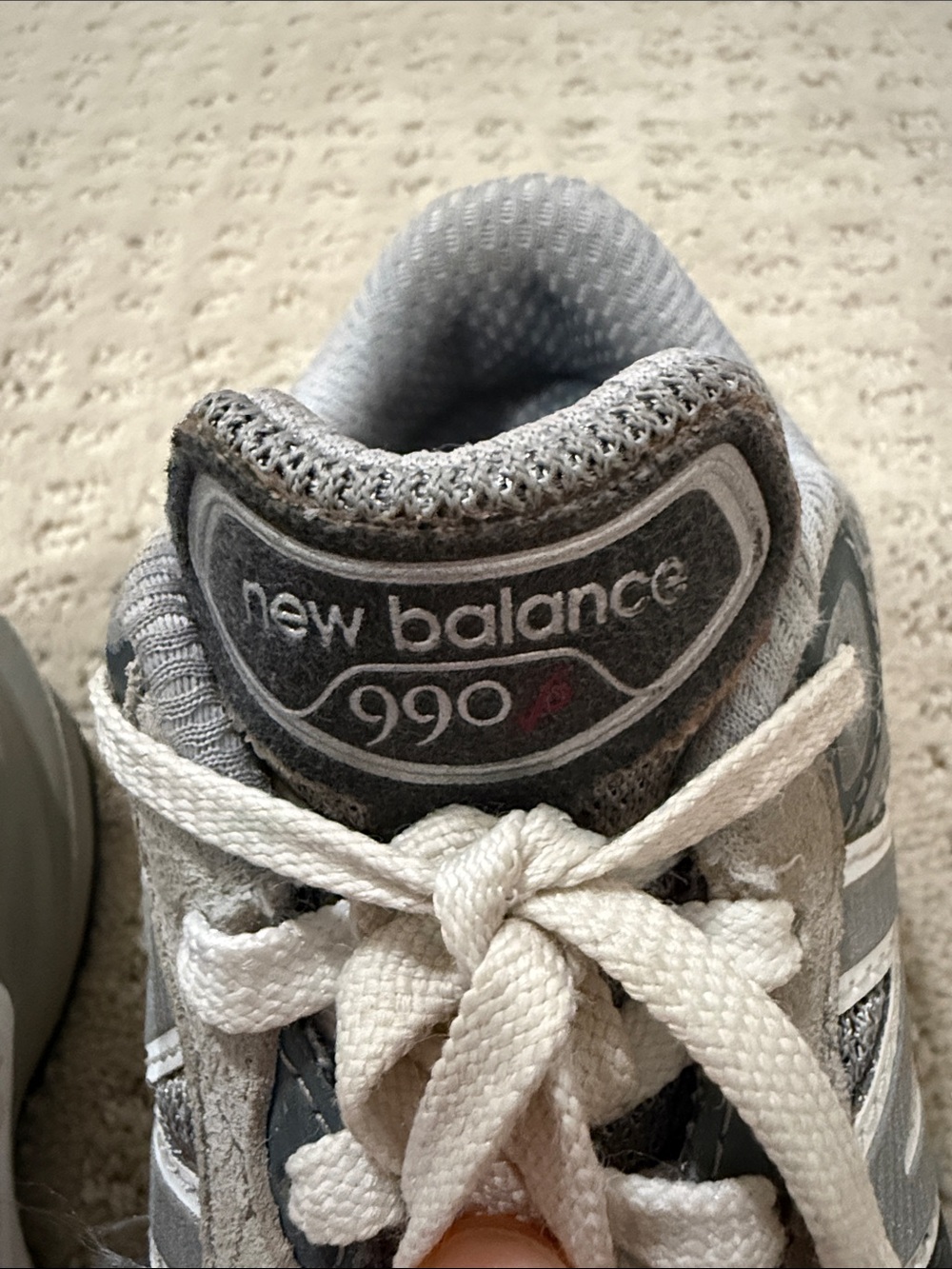 New Balance Kids Gray and White Lace-Up Athletic Sneakers - Picture 3 of 4